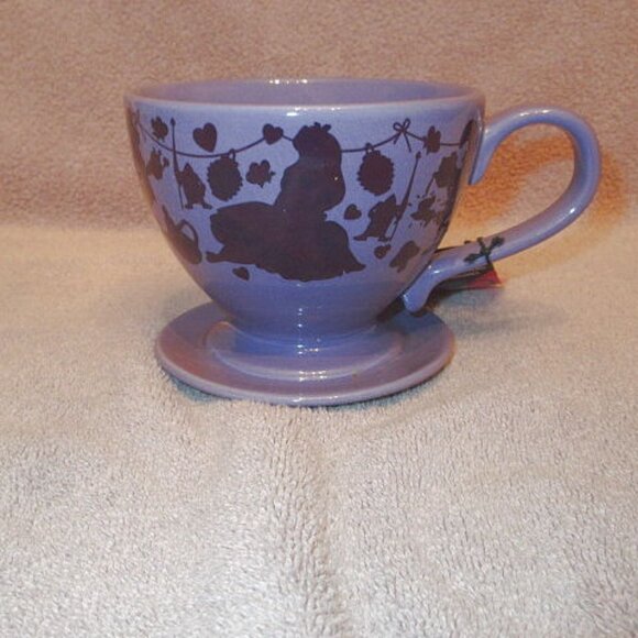Color Changing Magic Alice Mad Hatter Cheshire Cat Tea Cup Saucer Mug NWT Disney - Picture 5 of 12